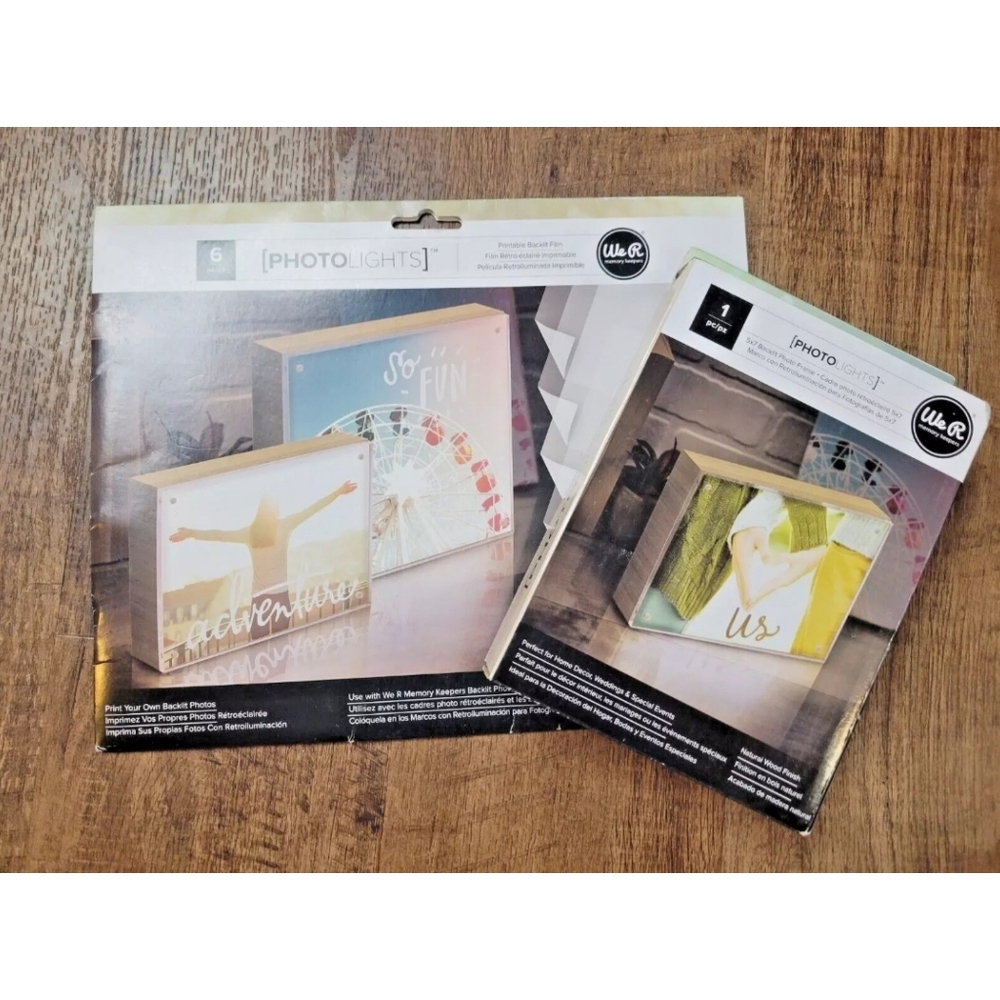 We R Memory Keepers Photo Lights bundle backlit frame + printable film